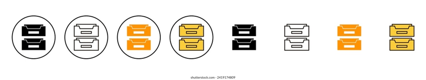 Archive folders icon set vector. Document vector icon. Archive storage icon.
