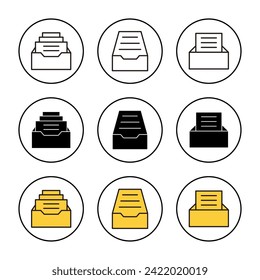 Archive folders icon set vector. Document vector icon. Archive storage icon.