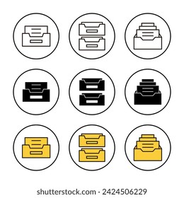 Archive folders icon set vector. Document vector icon. Archive storage icon.