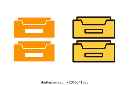 Archive folders icon set for web and mobile app. Document vector icon. Archive storage icon.