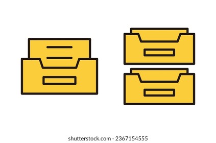 Archivo de carpetas conjunto de iconos para aplicaciones web y móviles. Icono del vector del documento. Icono de almacenamiento de archivo.