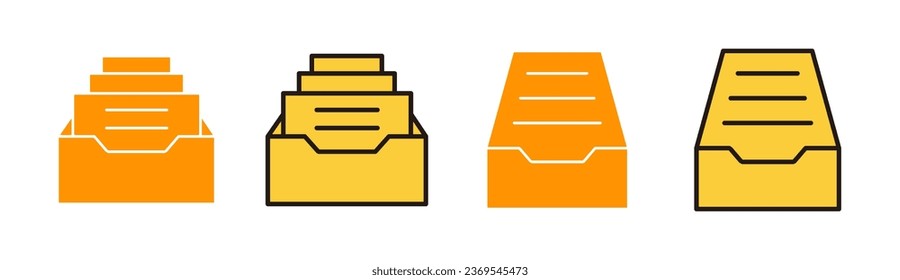 Archive folders icon set for web and mobile app. Document vector icon. Archive storage icon.
