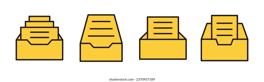 Archive folders icon set for web and mobile app. Document vector icon. Archive storage icon.