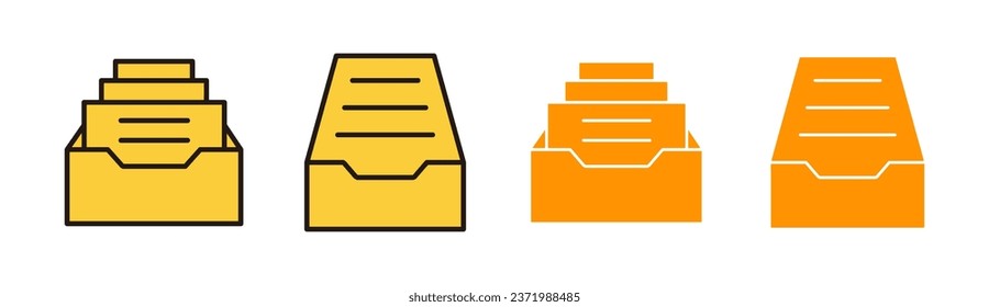 Archive folders icon set for web and mobile app. Document vector icon. Archive storage icon.