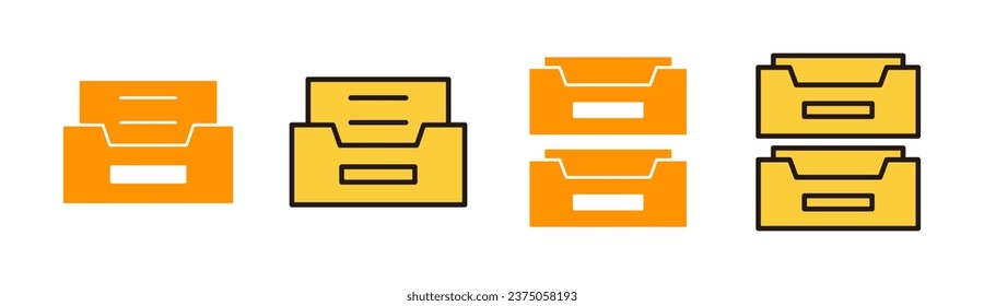 Archive folders icon set for web and mobile app. Document vector icon. Archive storage icon.
