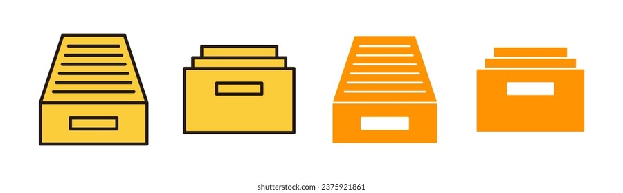 Archive folders icon set for web and mobile app. Document vector icon. Archive storage icon.