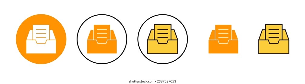 Archive folders icon set for web and mobile app. Document vector icon. Archive storage icon.
