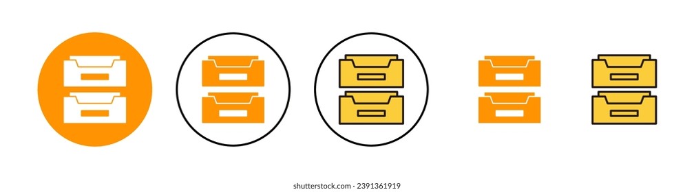 Archivo de carpetas conjunto de iconos para aplicaciones web y móviles. Icono del vector del documento. Icono de almacenamiento de archivo.