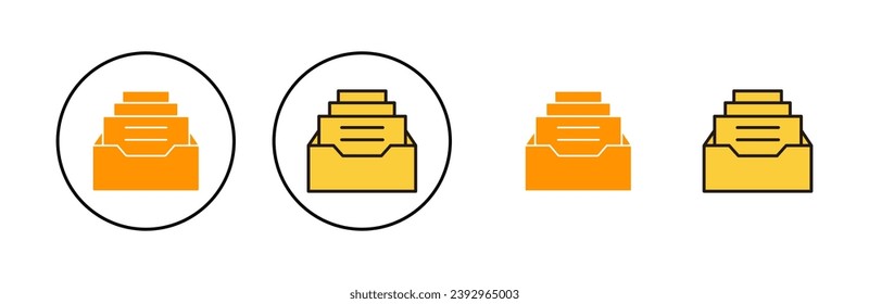 Archive folders icon set for web and mobile app. Document vector icon. Archive storage icon.