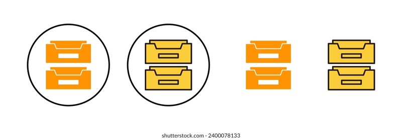 Archivo de carpetas conjunto de iconos para aplicaciones web y móviles. Icono del vector del documento. Icono de almacenamiento de archivo.