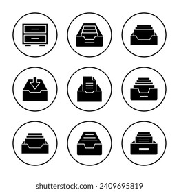 Archive folders icon vector. Document vector icon. Archive storage icon.