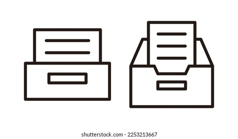 Ilustración vectorial de iconos de carpetas de archivo. Icono del vector del documento. Icono de almacenamiento de archivo.