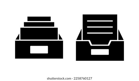 Archivieren Sie Ordner Symbol Vektorgrafik. Dokument-Vektorsymbol. Archivieren Sie das Speichersymbol.