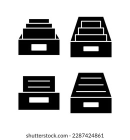 Ilustración vectorial de iconos de carpetas de archivo. Icono del vector del documento. Icono de almacenamiento de archivo.
