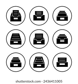 Archivordner Symbol Vektor-Illustration. Dokumentvektorsymbol. Archivspeichersymbol.