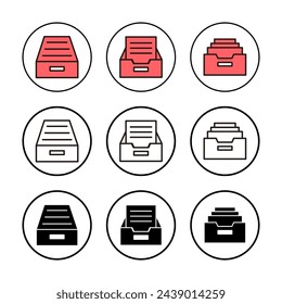 Archive folders icon vector illustration. Document vector icon. Archive storage icon.
