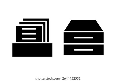 ícone de pastas de arquivo morto ilustração de vetor. Ícone de vetor de documento. Ícone de armazenamento de arquivo morto.