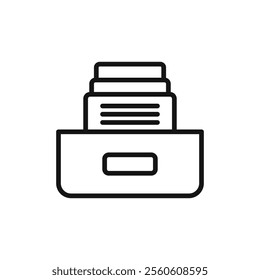 Archive folders icon vector line logo art