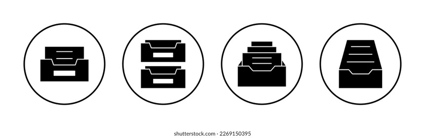 Archivar carpetas vectorial de icono para aplicaciones web y móviles. Icono del vector del documento. Icono de almacenamiento de archivo.