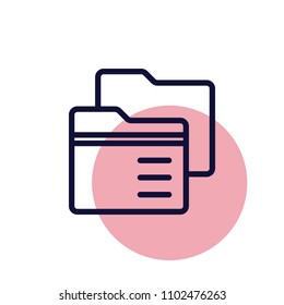 Archive, folders, organize, document file vector line icon