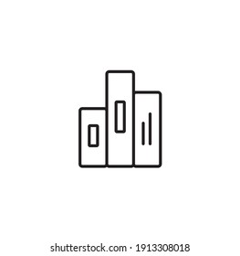 Archivo, carpetas, ilustración de un icono de línea delgada simple vectorial