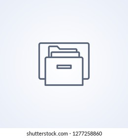 Archive folders, vector best gray line icon on white background, EPS 10