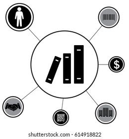 Archive folders vector icon