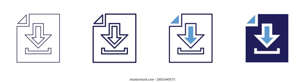 Archive records​ icon in 4 different styles. Thin Line, Line, Bold Line, Duotone. Duotone style. Editable stroke.