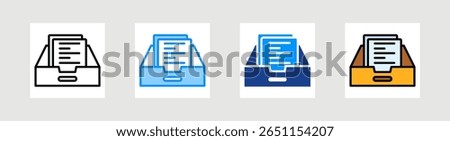 Archive Icon Collection Set Multiple Style