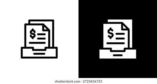 Arquivar conceito de ícone com plano de fundo preto e branco. Ilustração vetorial.