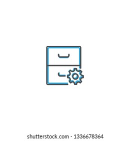Archive icon design. Interaction icon line vector illustration design