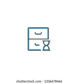 Archive icon design. Interaction icon line vector illustration design