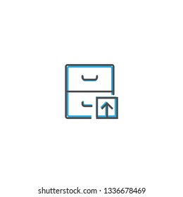 Archive icon design. Interaction icon line vector illustration design