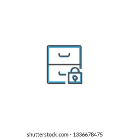 Archive icon design. Interaction icon line vector illustration design