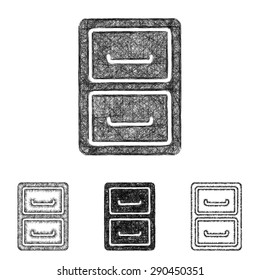 Archive icon design set - sketch line art