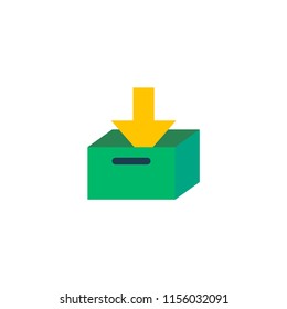 Archive icon flat element. Vector illustration of archive icon flat isolated on clean background for your web mobile app logo design.