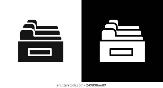 Archive icon flat line symbol set.