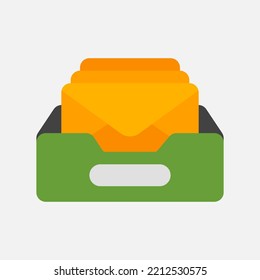 Archive icon in flat style about email, use for website mobile app presentation