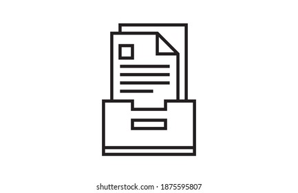 Archive icon in flat style isolated on white background.