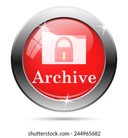 Archive icon. Internet button on white background. 