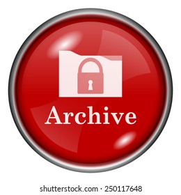 Archive icon. Internet button on white background. 
