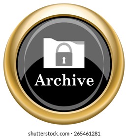 Archive icon. Internet button on white  background. EPS10 Vector. 