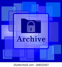 Archive icon. Internet button on abstract background. 