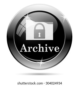 Archive icon. Internet button on white background. EPS10 vector 