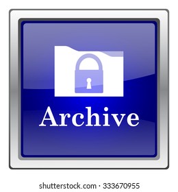Archive icon. Internet button on white background. EPS10 vector.