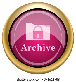 Archive icon. Internet button on white background. EPS10 vector.