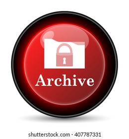 Archive icon. Internet button on white background. EPS10 vector