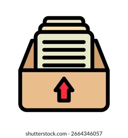 Ícone de Arquivo Ícone Mini Ilustração. Use Para Conceitos Modernos, Impressão, Ui, Kit Ux, Desenvolvimento De Web E Aplicativos. Vetor Relacionado A Escritório, Educação, Exame E Muito Mais