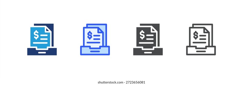 Archive icon multiple style collection. Vector illustration.