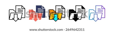 Archive Icon Multiple Vector Illustration